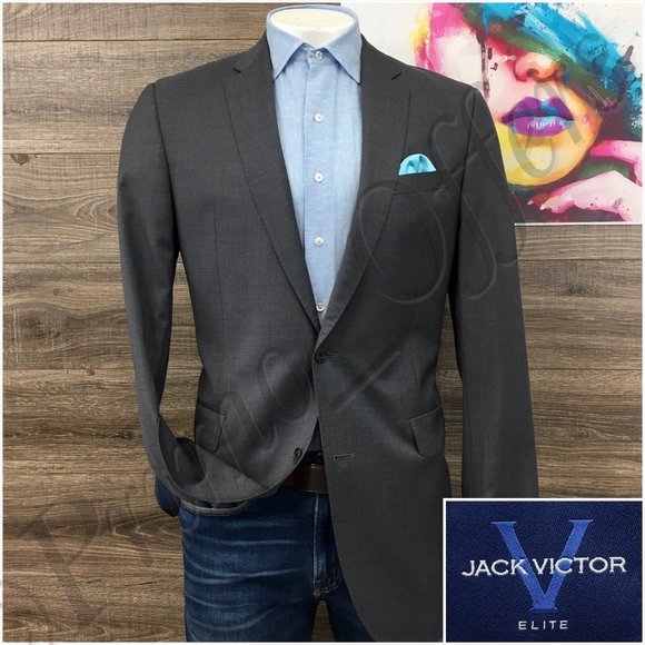 Jack Victor Mens Blazer Sport Coat Two Button Casual Jacket 42 X-Long Wool Suits - Picture 1 of 13